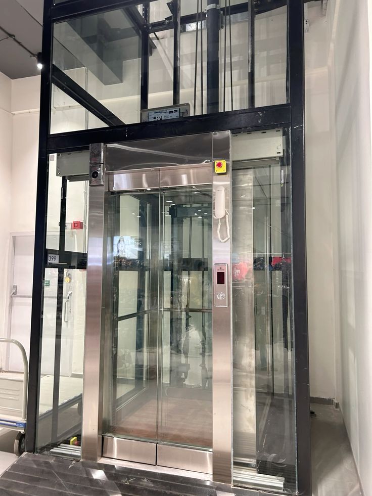 Modern home elevator with glass design